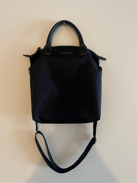 WANT Les Essentiels Handbags - WANT Les Essentiels Black Nylon Shoulder Tote with Top Handles